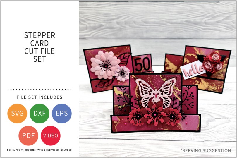 STEPPER CARD SVG CUT FILE SET