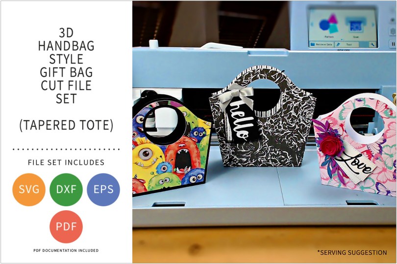 TAPERED TOTE SVG CUT FILE SET