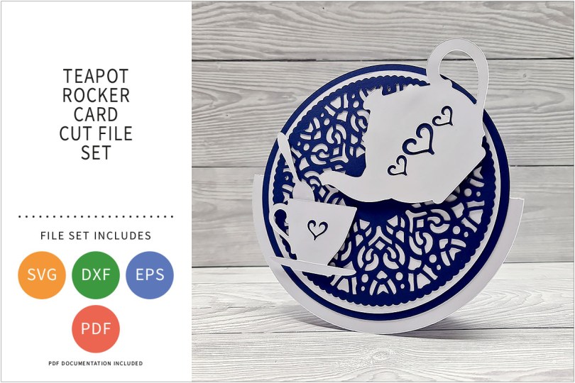 TEAPOT ROCKER CARD SVG CUT FILE SET