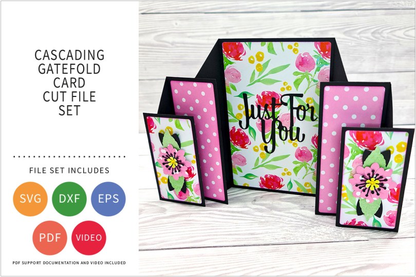 CASCADING GATEFOLD CARD SVG CUT FILE SET