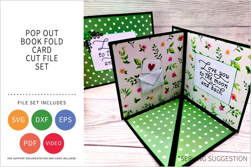 POP OUT BOOK FOLD CARD SVG CUT FILE SET