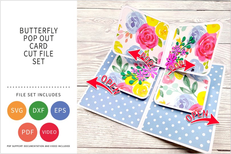 BUTTERFLY POP OUT CARD SVG CUT FILE SET