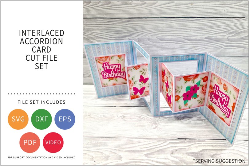 INTERLACED ACCORDIAN CARD SVG CUT FILE SET