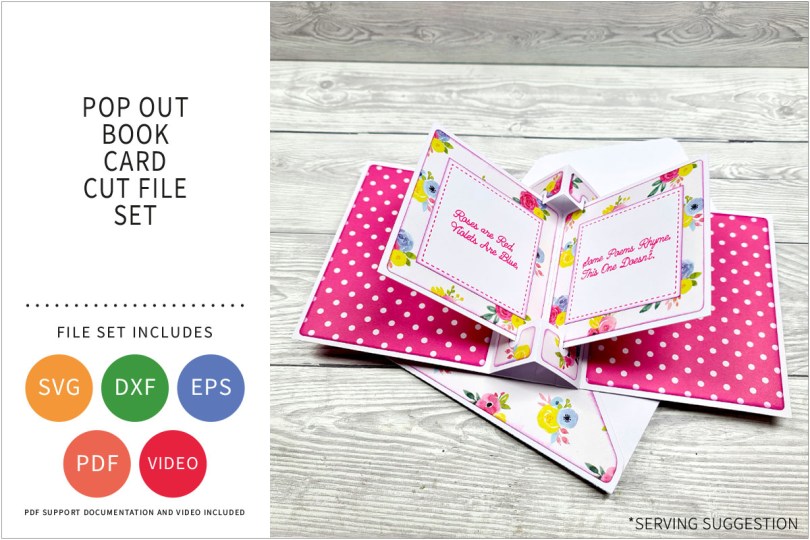 POP OUT BOOK CARD SVG CUT FILE SET