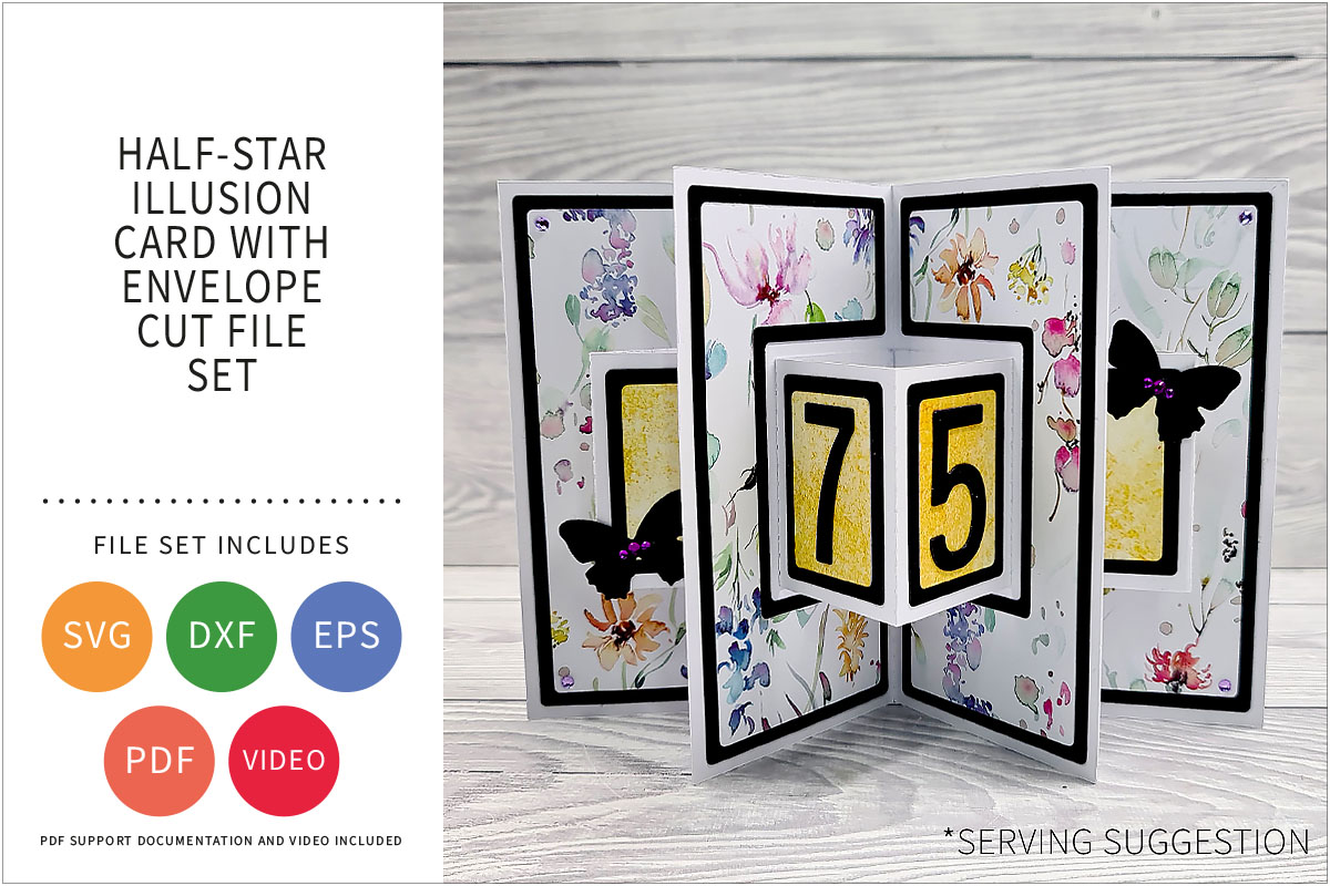 HALF STAR ILLUSION CARD SVG CUT FILE SET