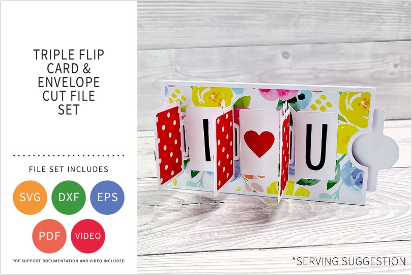 TRIPLE FLIP CARD SVG CUT FILE SET
