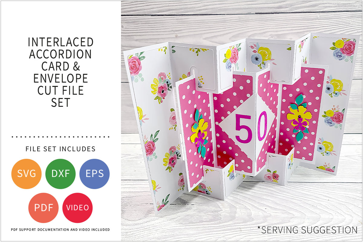INTERLACED ACCORDION FOLD CARD SVG CUT FILE SET