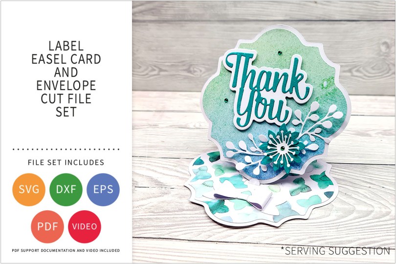 LABEL EASEL CARD SVG CUT FILE SET