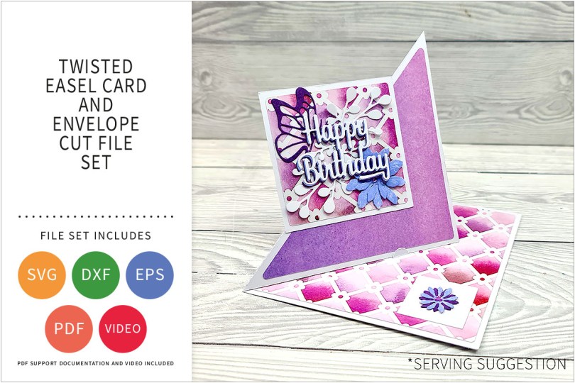 TWISTED EASEL CARD SVG CUT FILE SET