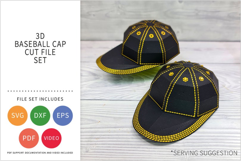 3D BASEBALL CAP SVG CUT FILE SET