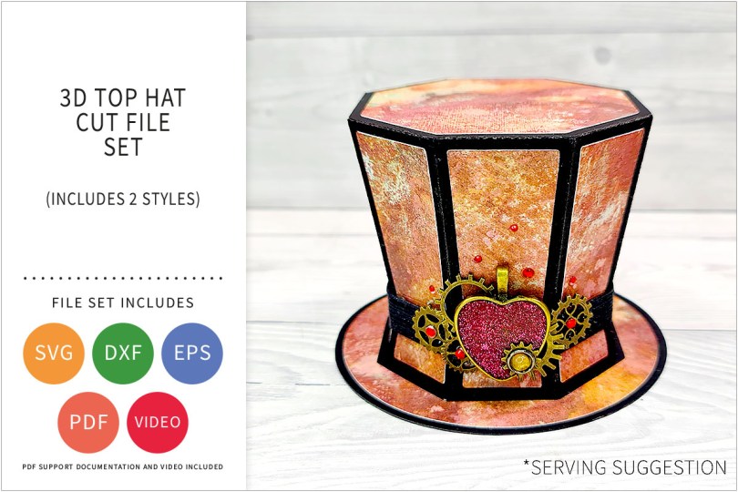 3D TOP HAT 1 SVG CUT FILE SET