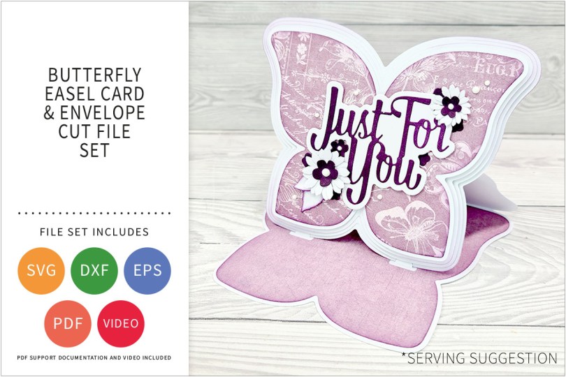 BUTTERFLY EASEL CARD SVG CUT FILE SET