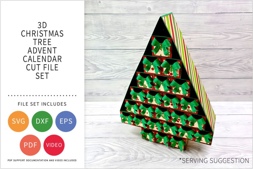 CHRISTMAS TREE ADVENT CALENDAR SVG CUT FILE SET