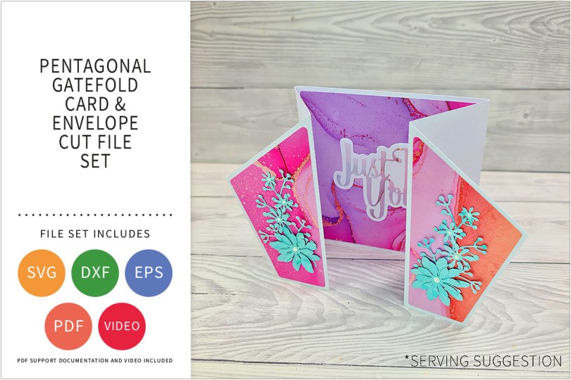 PENTAGONAL GATEFOLD CARD SVG CUT FILE SET