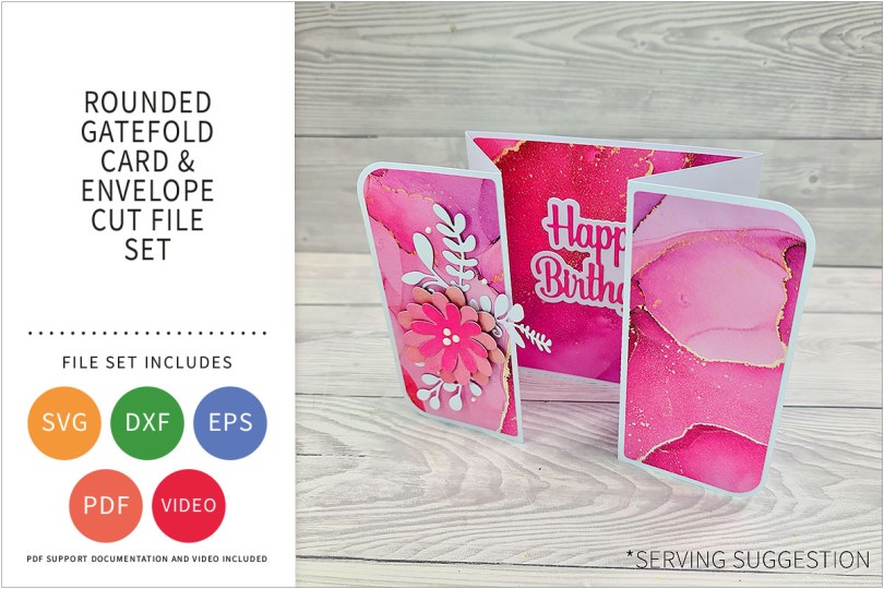 ROUNDED GATEFOLD CARD SVG CUT FILE SET