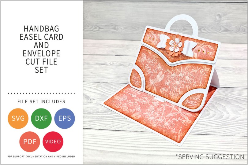 HANDBAG EASEL CARD SVG CUT FILE SET
