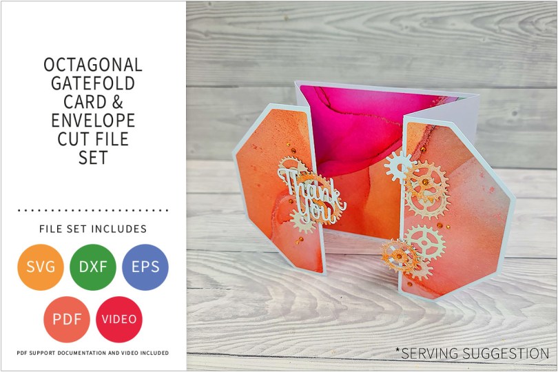 OCTAGONAL GATEFOLD CARD SVG CUT FILE