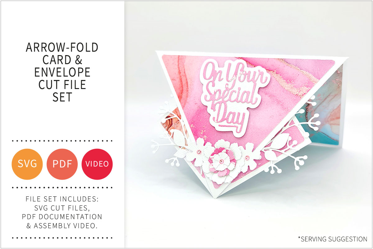 Arrow Fold Aperture Card and Envelope SVG Cut File&nbsp;Set