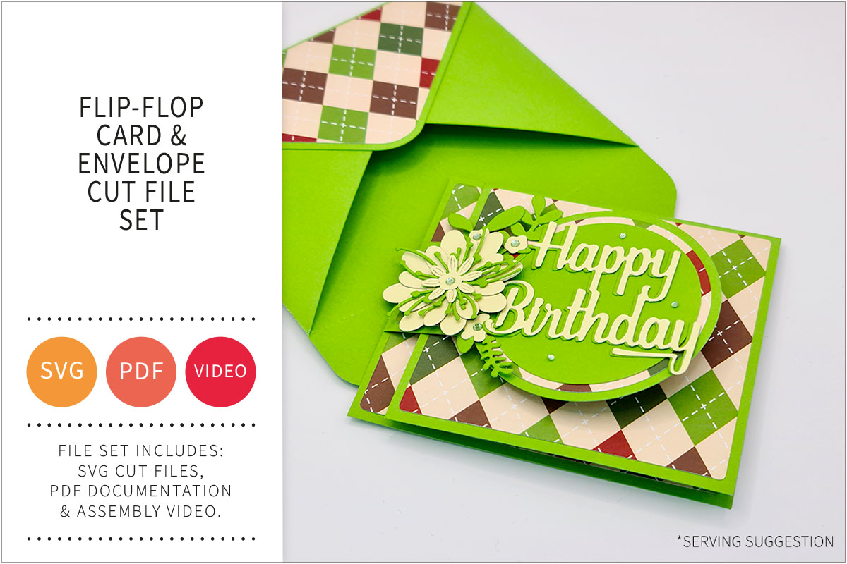 Flip Flop Card and Envelope SVG Cut File&nbsp;Set