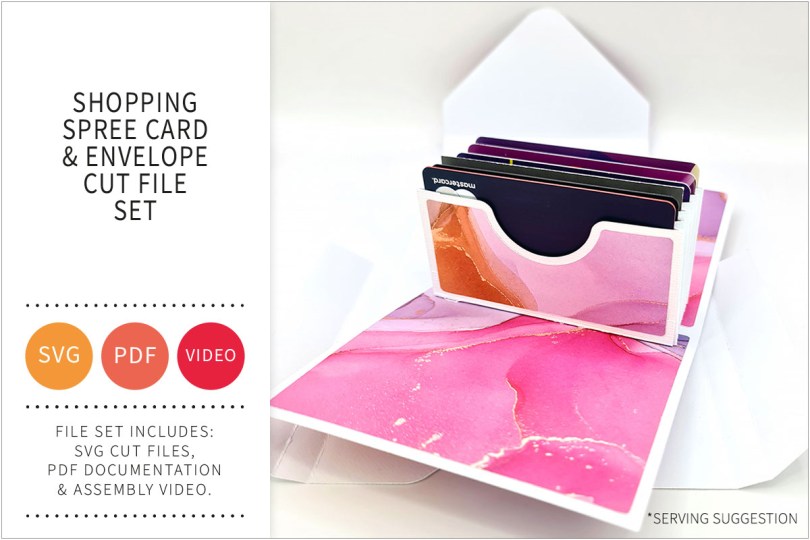 SHOPPING SPREE CARD SVG CUT FILE SET