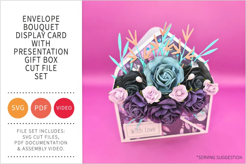 BOUQUET DISPLAY CARD SVG CUT FILE SET