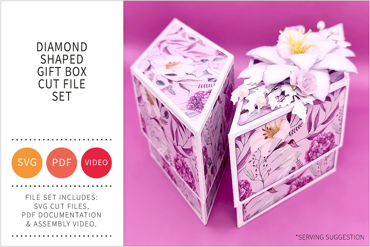 Diamond Shaped Gift Box SVG Cut File&nbsp;Set