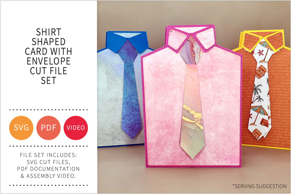 Shirt Shaped Card with Envelope SVG Cut File&nbsp;Set