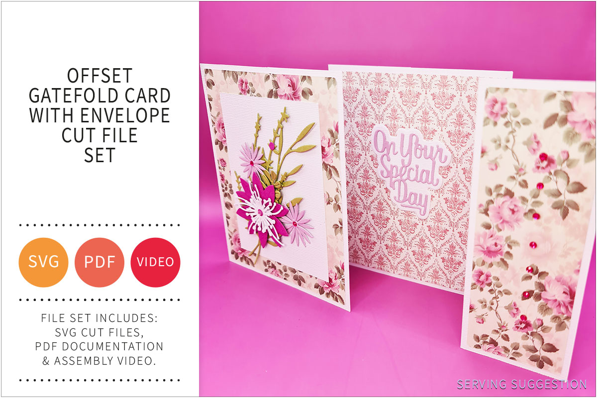 Offset Gatefold Card with Envelope SVG Cut File Set – GENTLEMAN CRAFTER