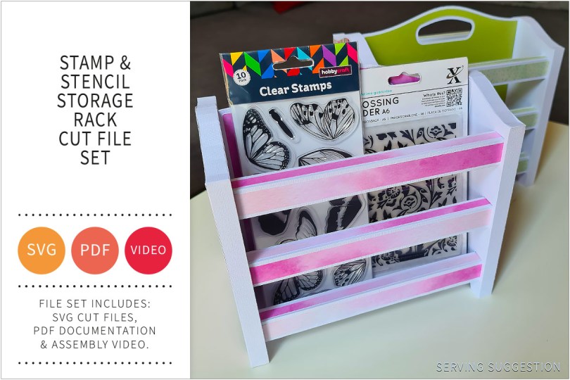 stamp and stencil storage rack svg cut file set
