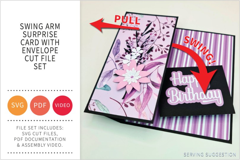 SWING ARM SURPRISE CARD SVG CUT FILE SET