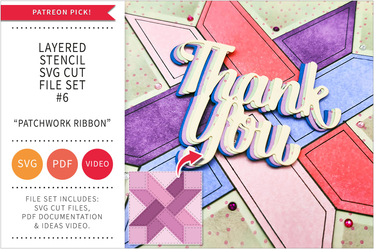 Layered Stencil SVG Cut File Set 6 – Patchwork&nbsp;Ribbon