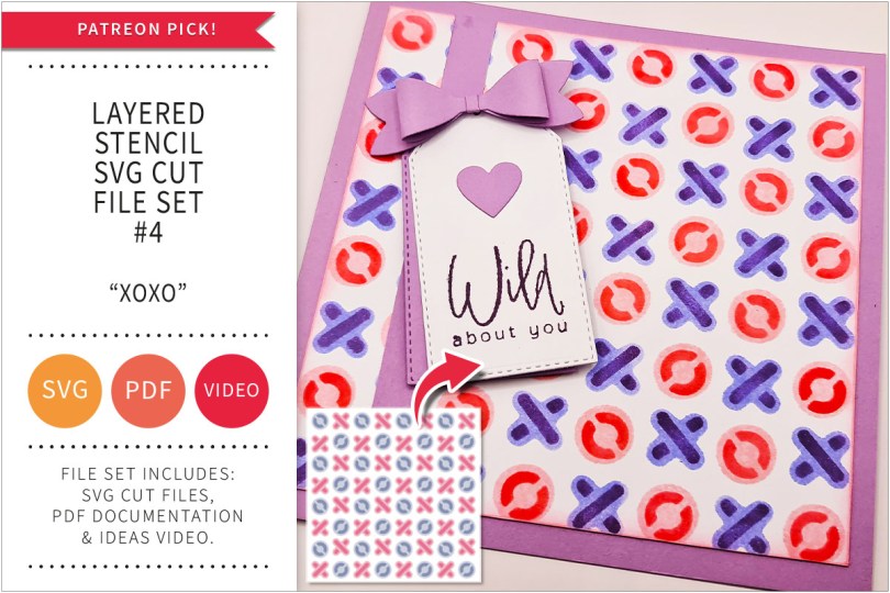 LAYERED STENCILS SVG CUT FILE SET 4 - XOXO - 2