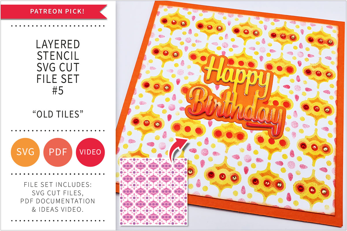 Layered Stencil SVG Cut File Set 5 – Old&nbsp;Tiles