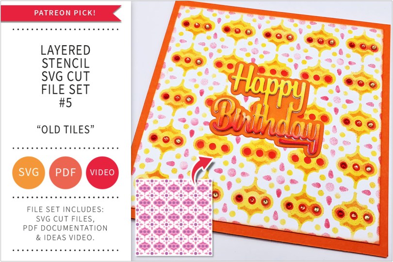 LAYERED STENCILS SVG CUT FILE SET 5 - OLD TILES - 2