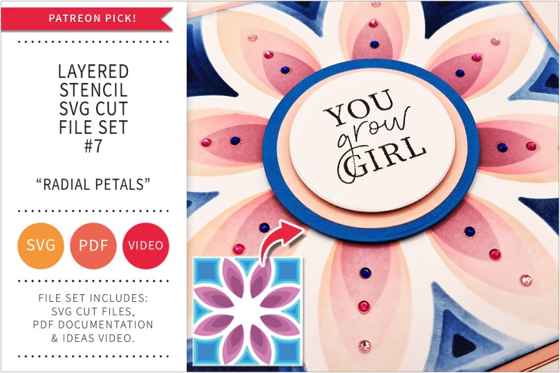 LAYERED STENCILS SVG CUT FILE 7 - RADIAL PETALS - 3