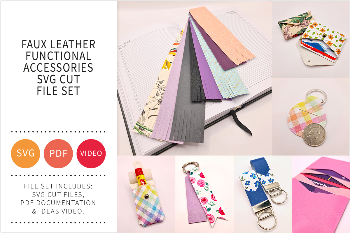 Faux Leather Functional Accessories SVG Cut File&nbsp;Set