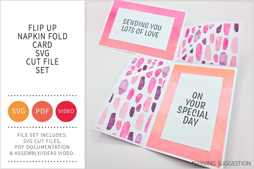 FLIP UP NAPKIN FOLD CARD SVG CUT FILE SET