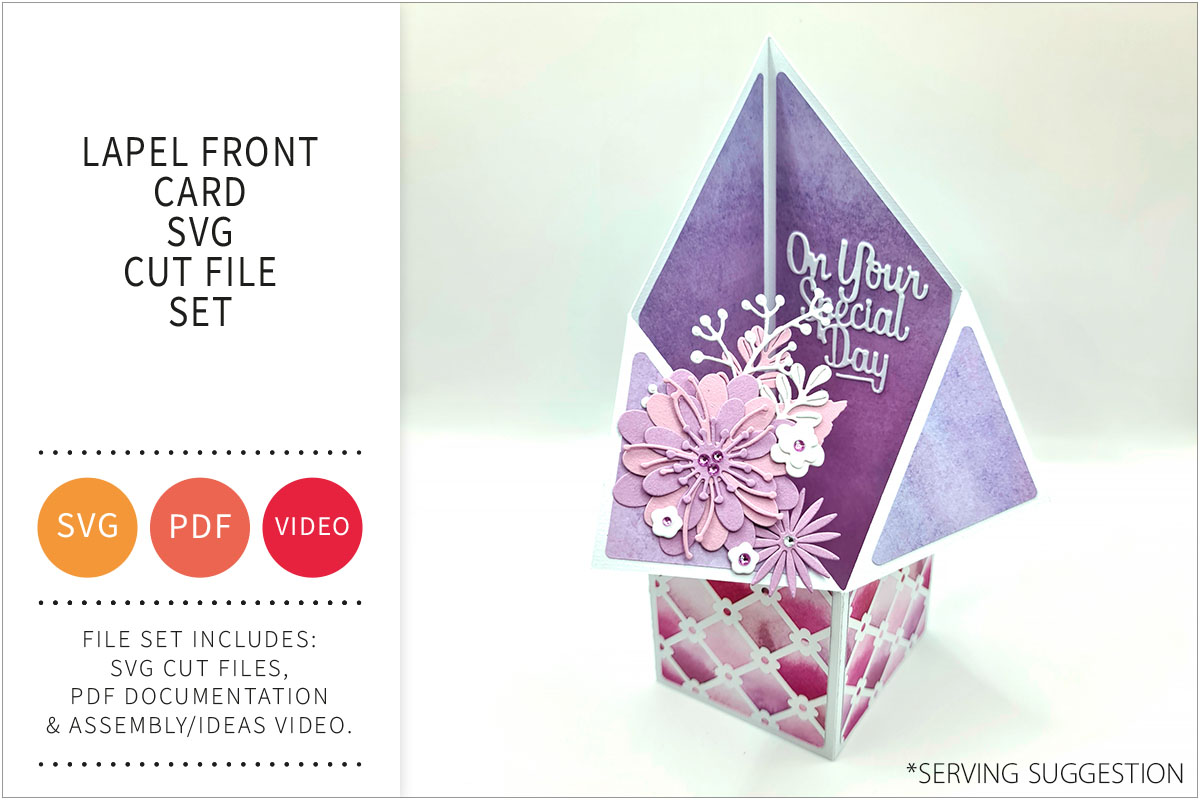 Lapel Front Card with Envelope SVG Cut File&nbsp;Set