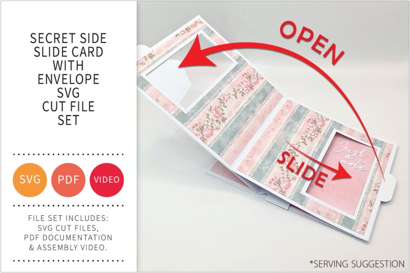 Secret Side Slide Card with Envelope SVG Cut File&nbsp;Set