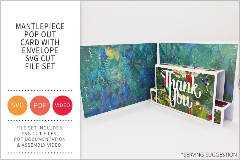 Mantlepiece Pop Out Card with Envelope SVG Cut File&nbsp;Set