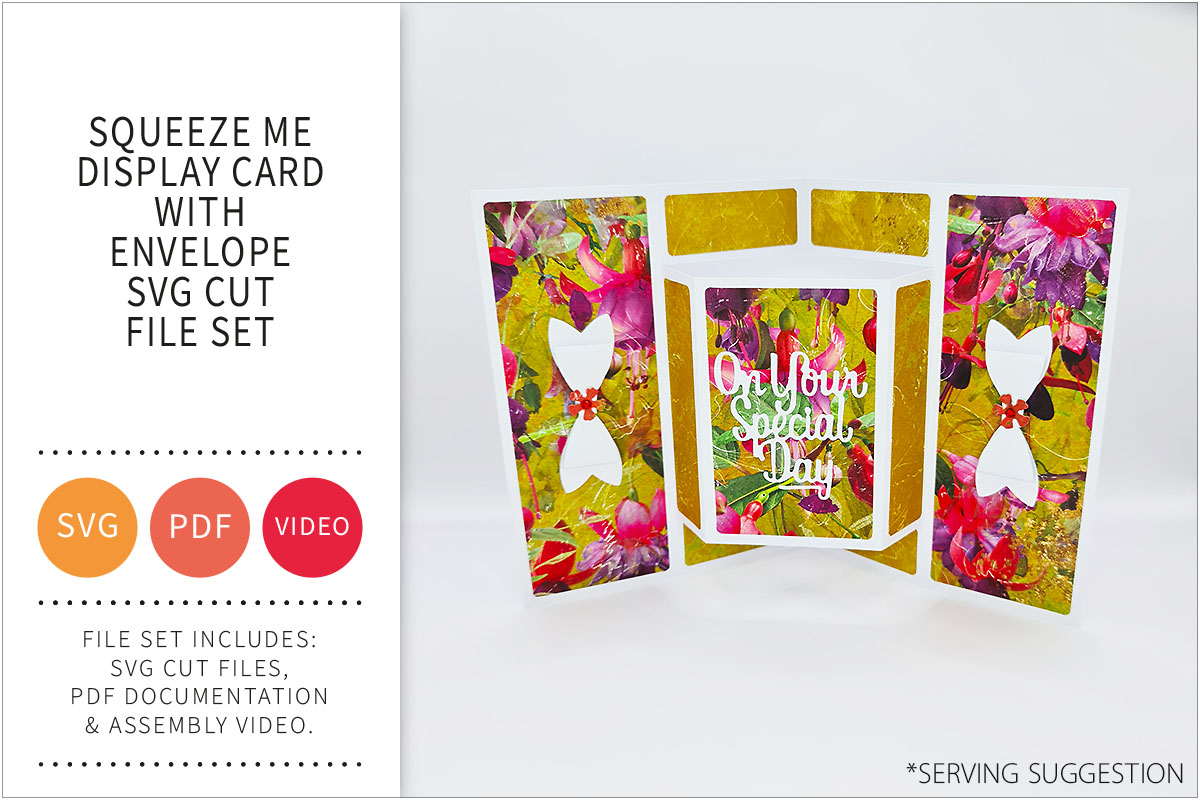 Squeeze-Me Display Card with Envelope SVG Cut File&nbsp;Set