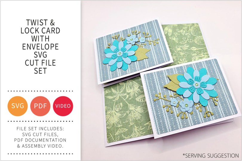 TWIST AND LOCK CARD SVG CUT FILE SET