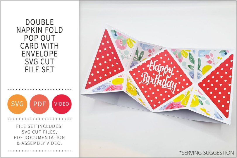 DOUBLE NAPKIN FOLD CARD SVG CUT FILE SET