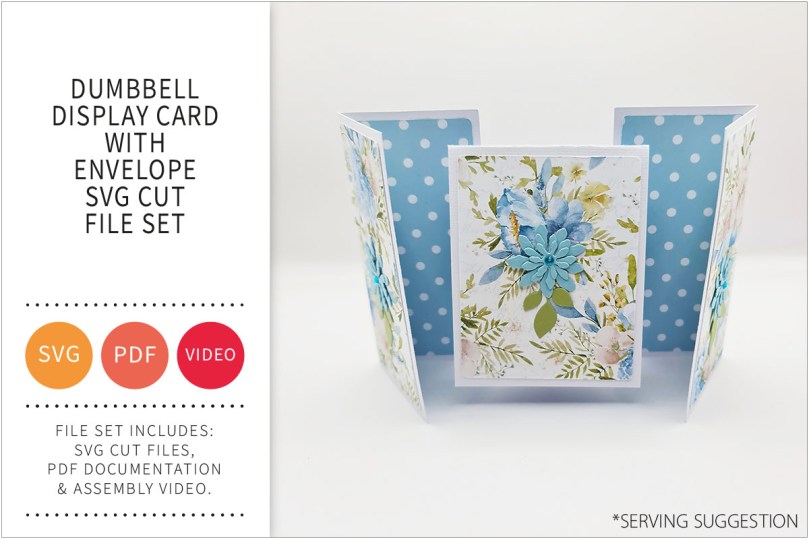 Dumbbell Display Card with Envelope SVG Cut File&nbsp;Set