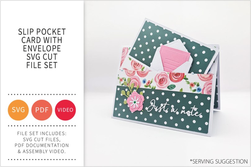 Slip Pocket Card with Envelope SVG Cut File&nbsp;Set