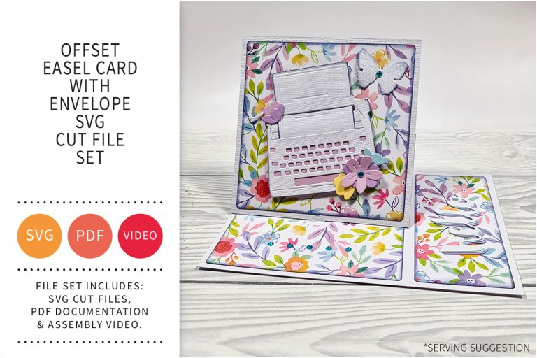 Offset Easel Card with Envelope SVG Cut File Set – GENTLEMAN CRAFTER