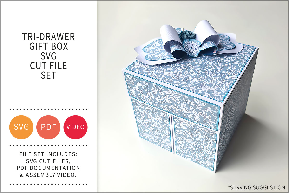 Triple Drawer Gift Box / Storage Box SVG Cut File&nbsp;Set