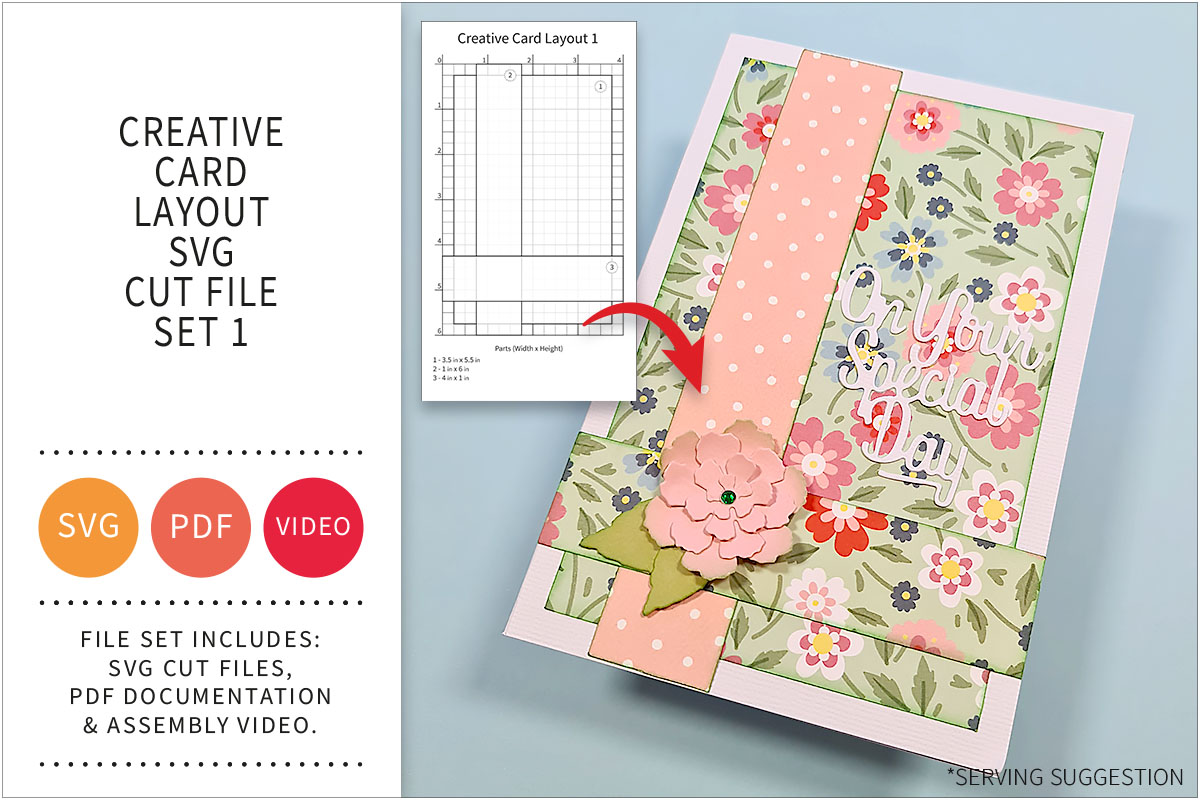 Creative Card Layout SVG Cut File Set&nbsp;1
