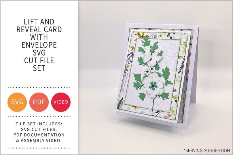 Lift and Reveal Card with Envelope SVG Cut File&nbsp;Set