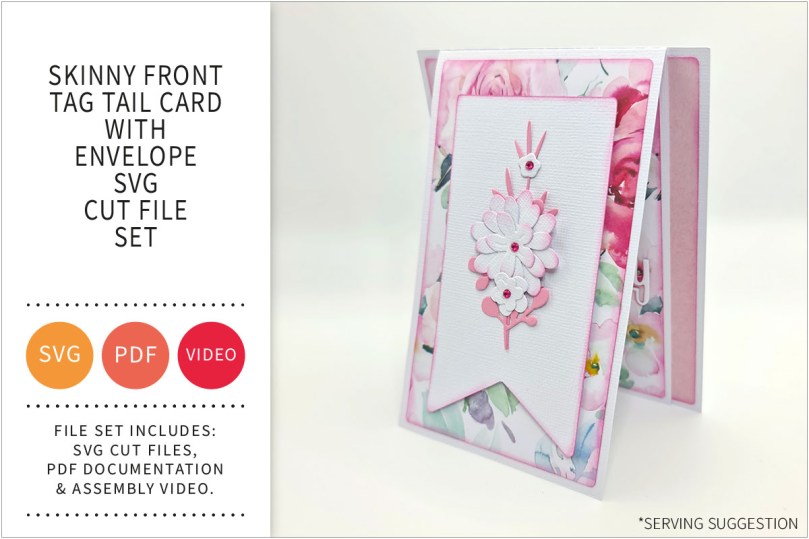Skinny Front Tag Tail Card with Envelope SVG Cut File&nbsp;Set
